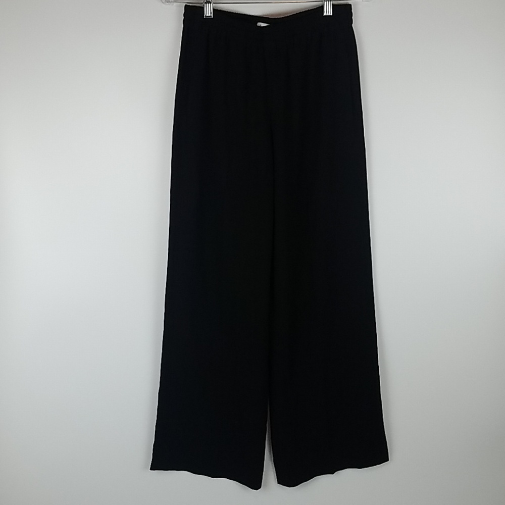 VINCE | WIDE LEG BLACK DRAWSTRING PANTS